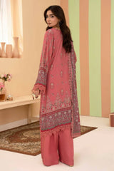 3 Pieces - Raabi  Unstitched Peach Printed Ladies Linen Suit