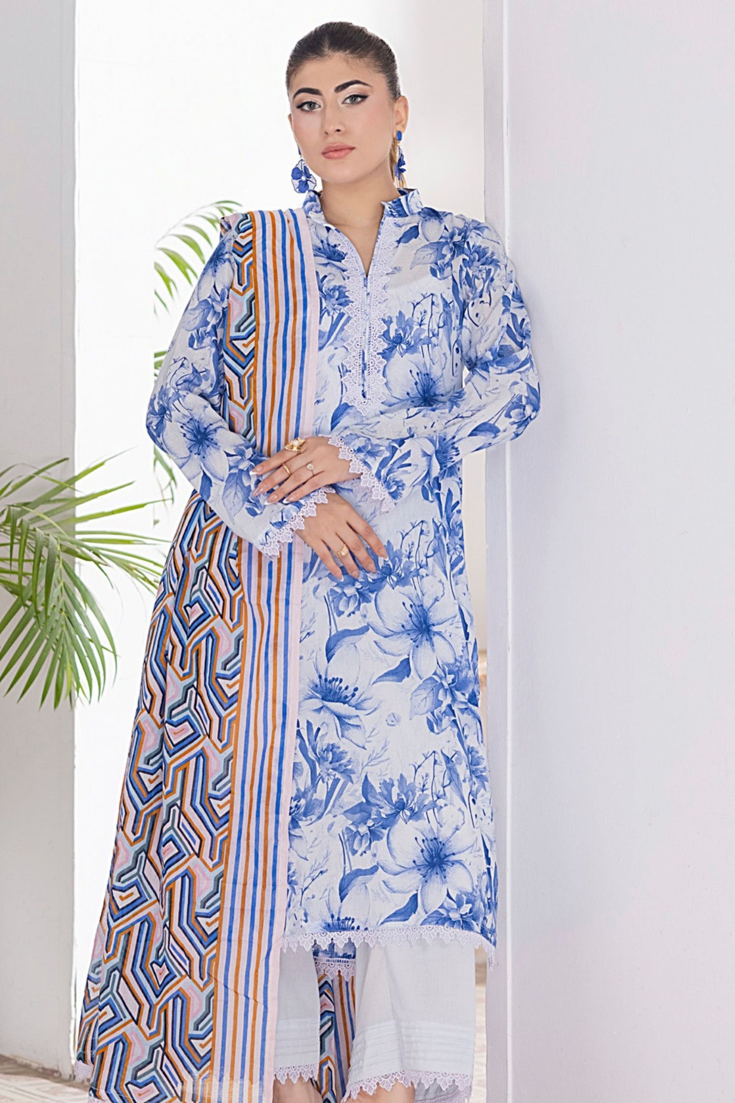 3 Pieces - Regalia Unstitched Sky Blue Printed Lawn Suit