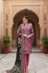 3 Pieces - Marooj Unstitched Pink BanaDora Linen Suit