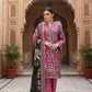 3 Pieces - Marooj Unstitched Pink BanaDora Linen Suit