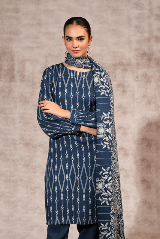 3 Pieces - Nishat Unstitched Zink Printed Linen Suit