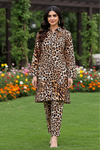2 Piece: Regalia Unstitched Printed Cheeta Ladies Linen Suit