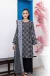3 Pieces - Regalia Unstitched Black Print Lawn Suit  m