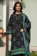 3 Pieces - Haya By Legends Unstitched Grayesh Black Printed Lawn Suit