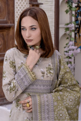 3 Pieces - Janan Unstitched Lavender Printed Lawn Suit
