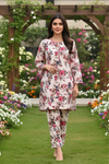 2 Piece: Regalia Unstitched Printed Light Pink  Ladies Linen Suit