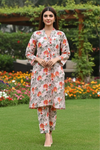 2 Piece: Regalia Unstitched Printed Light Pink Ladies Linen Suit