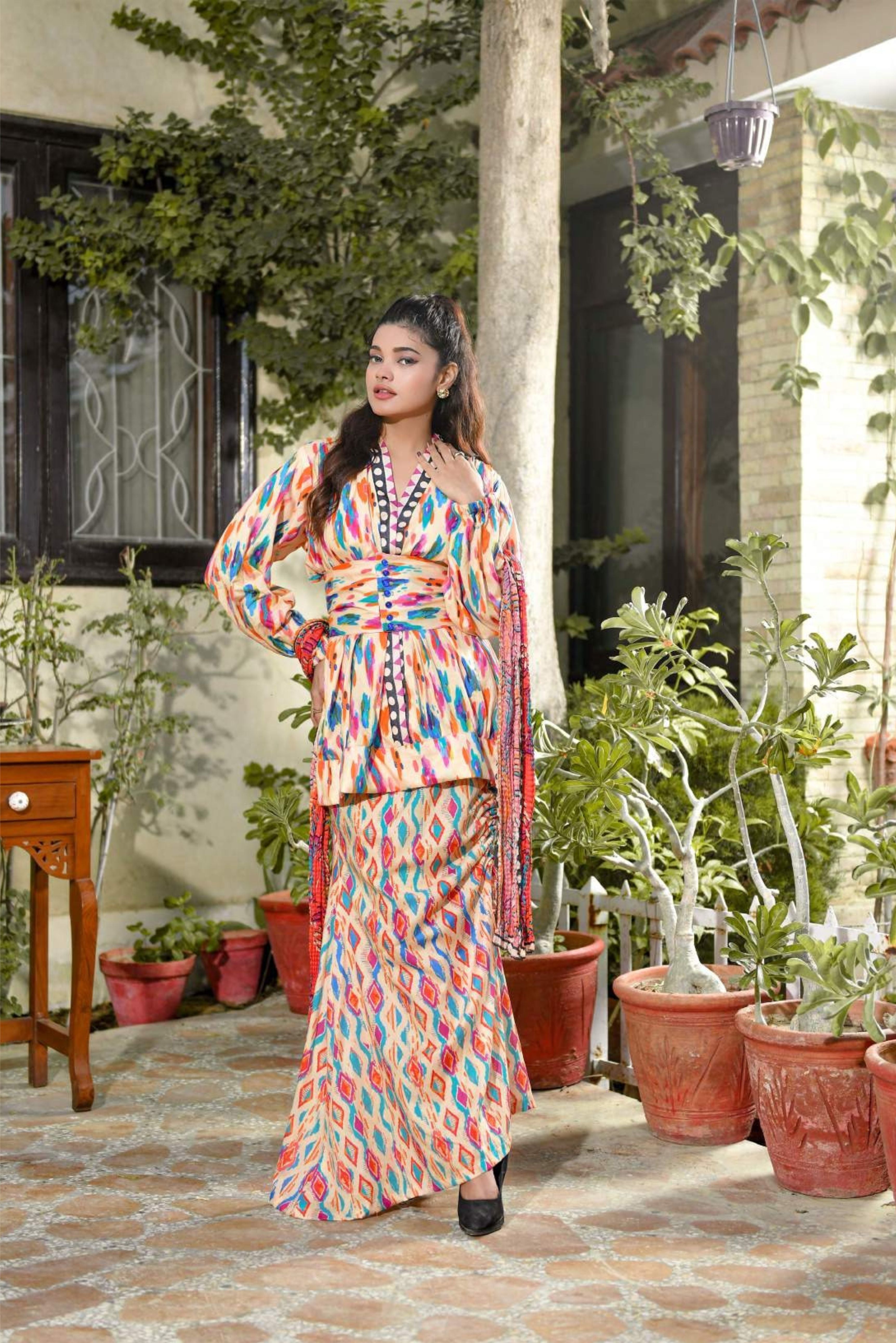 3 Pieces - Murashee Unstitched Light Peach Printed Lawn Suit