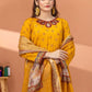 3 Pieces - Regalia Unstitched Mustard Fancy Zari Dupatta Printed Shirt Lawn Suit