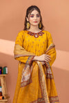3 Pieces - Regalia Unstitched Mustard Fancy Zari Dupatta Printed Shirt Lawn Suit