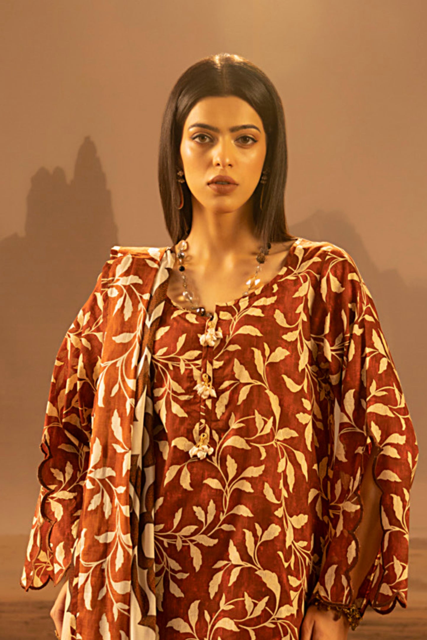 3 Pieces - Regalia Unstitched Maroon Mid Summer Cotton Suit
