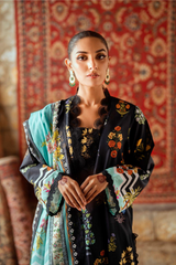 3 Pieces - GulAhmad Unstitched Dark Purple Printed Lawn Suit