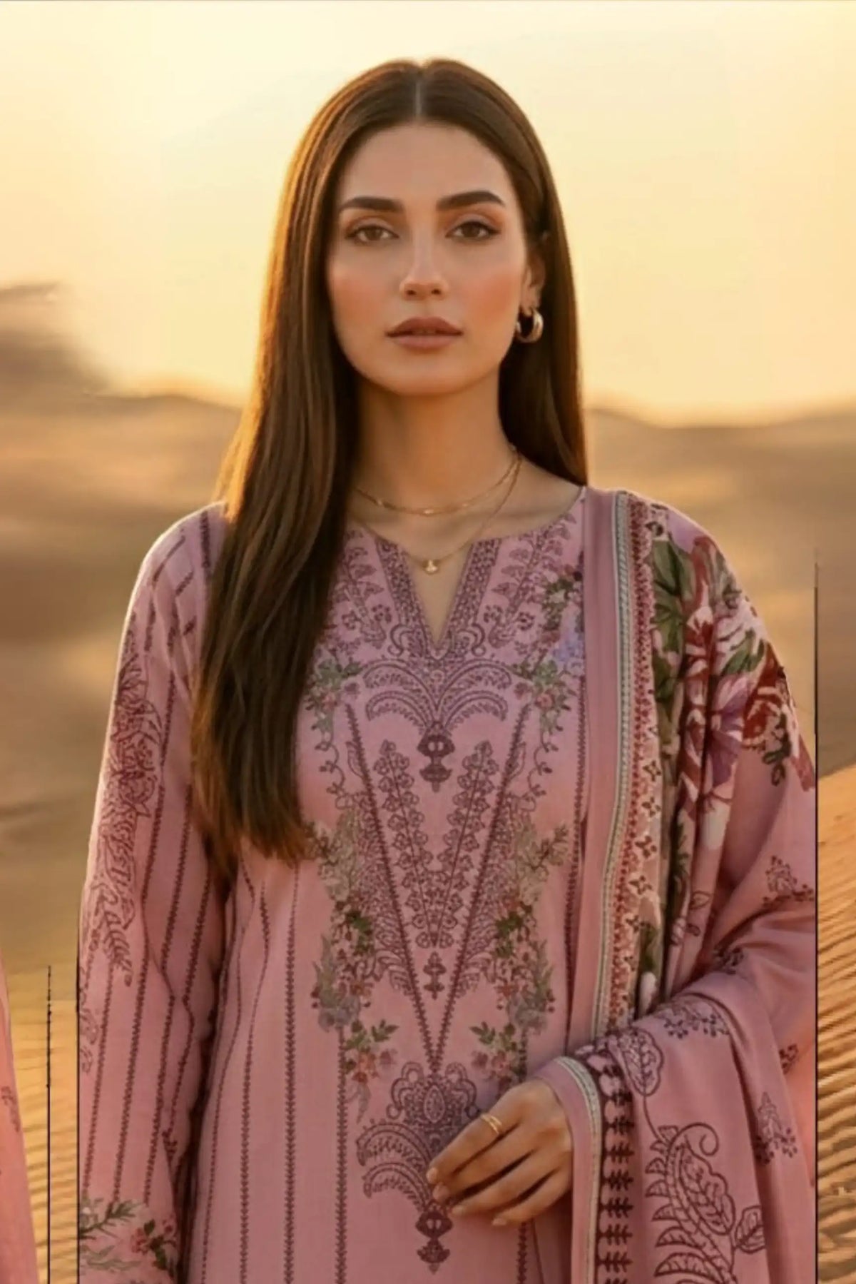 3 Pieces - Janan Unstitched Baby Pink Printed Lawn Suit