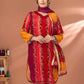3 Pieces - Regalia Unstitched Red Fancy Zari Dupatta Printed Shirt Lawn Suit