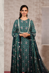 3 Pieces - Nishat Unstitched Green Printed Linen Suit