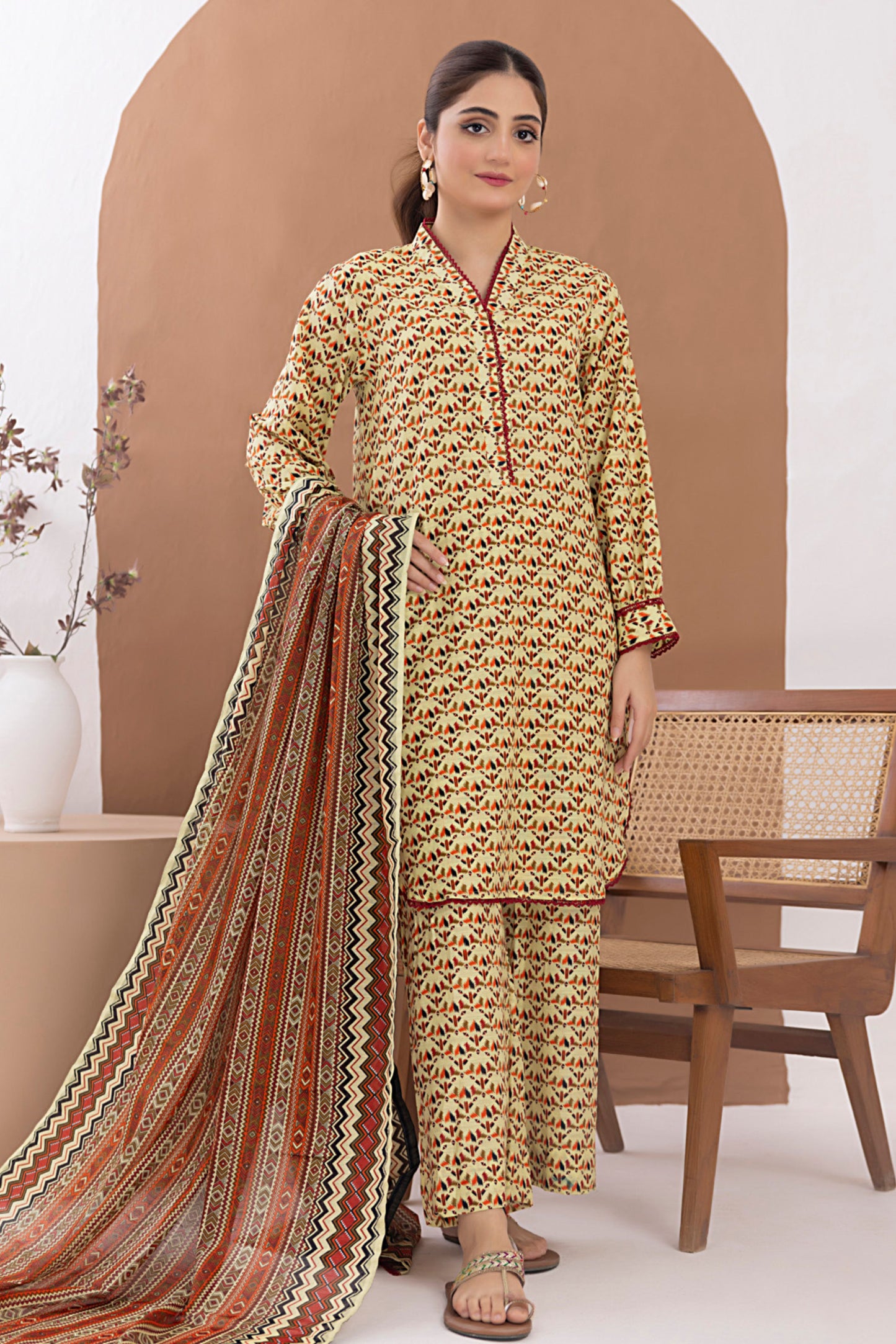3 Pieces - Regalia Unstitched Lemon Printed Lawn Suit