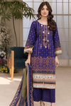 3 Pieces - Regalia Stitched purple Embroidered Khaddar Suit