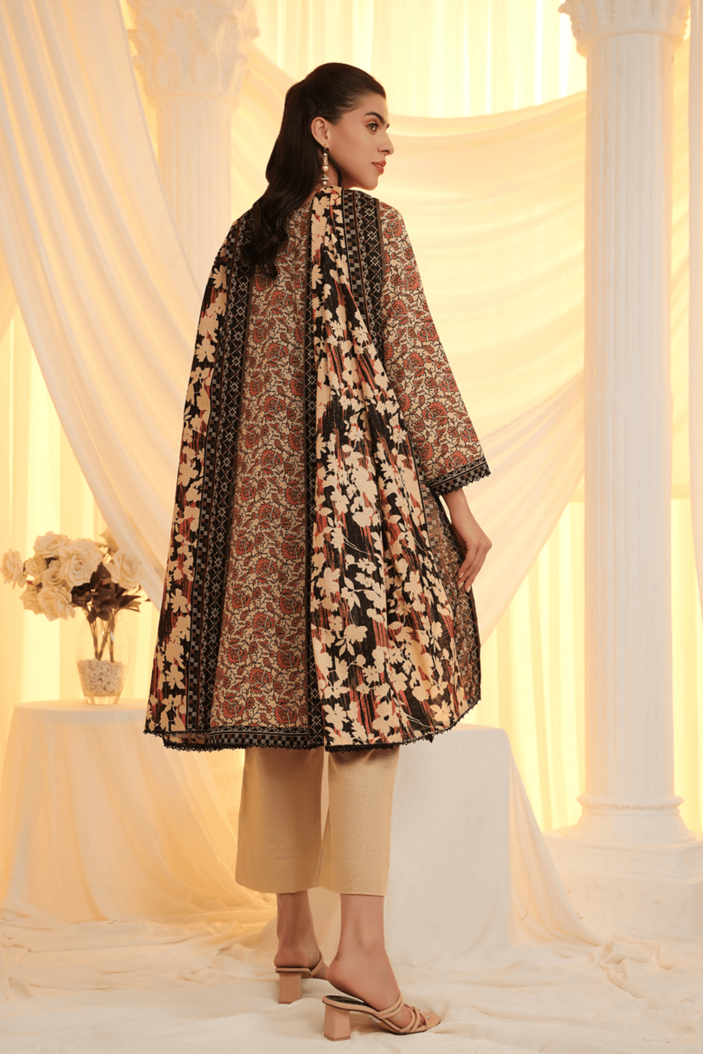3 Pieces - Regalia Unstitched Skin Printed Khaddar Suit