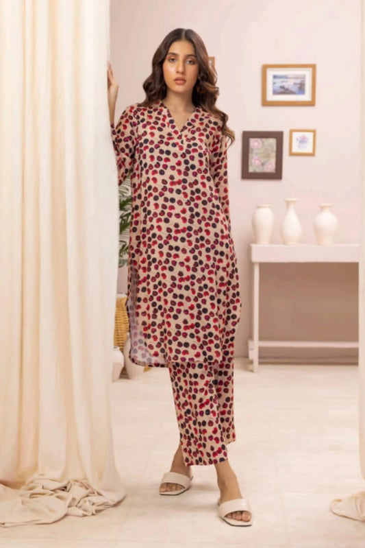 2 Piece: Regalia Unstitched Printed Multi Ladies Linen Suit
