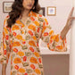 2 Piece: Regalia Unstitched Printed Peach Ladies Linen Suit