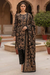 3 Pieces - Marooj Unstitched Black BanaDora Linen Suit