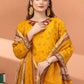 3 Pieces - Regalia Unstitched Mustard Fancy Zari Dupatta Printed Shirt Lawn Suit