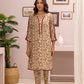 2 Piece: Regalia Unstitched Printed Cream Ladies Linen Suit