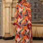 3 Pieces - Regalia Unstitched Orange Printed Linen Ladies Suit