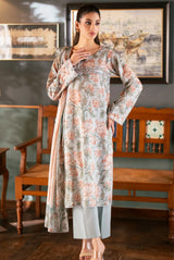 3 Pieces - Regalia Unstitched Off White Bana Dora Lawn Suit