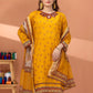 3 Pieces - Regalia Unstitched Mustard Fancy Zari Dupatta Printed Shirt Lawn Suit
