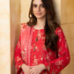3 Pieces - Regalia Unstitched Red Printed Linen Ladies Suit