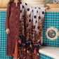 3 Pieces - Regalia Unstitched Brown Printed Linen Ladies Suit