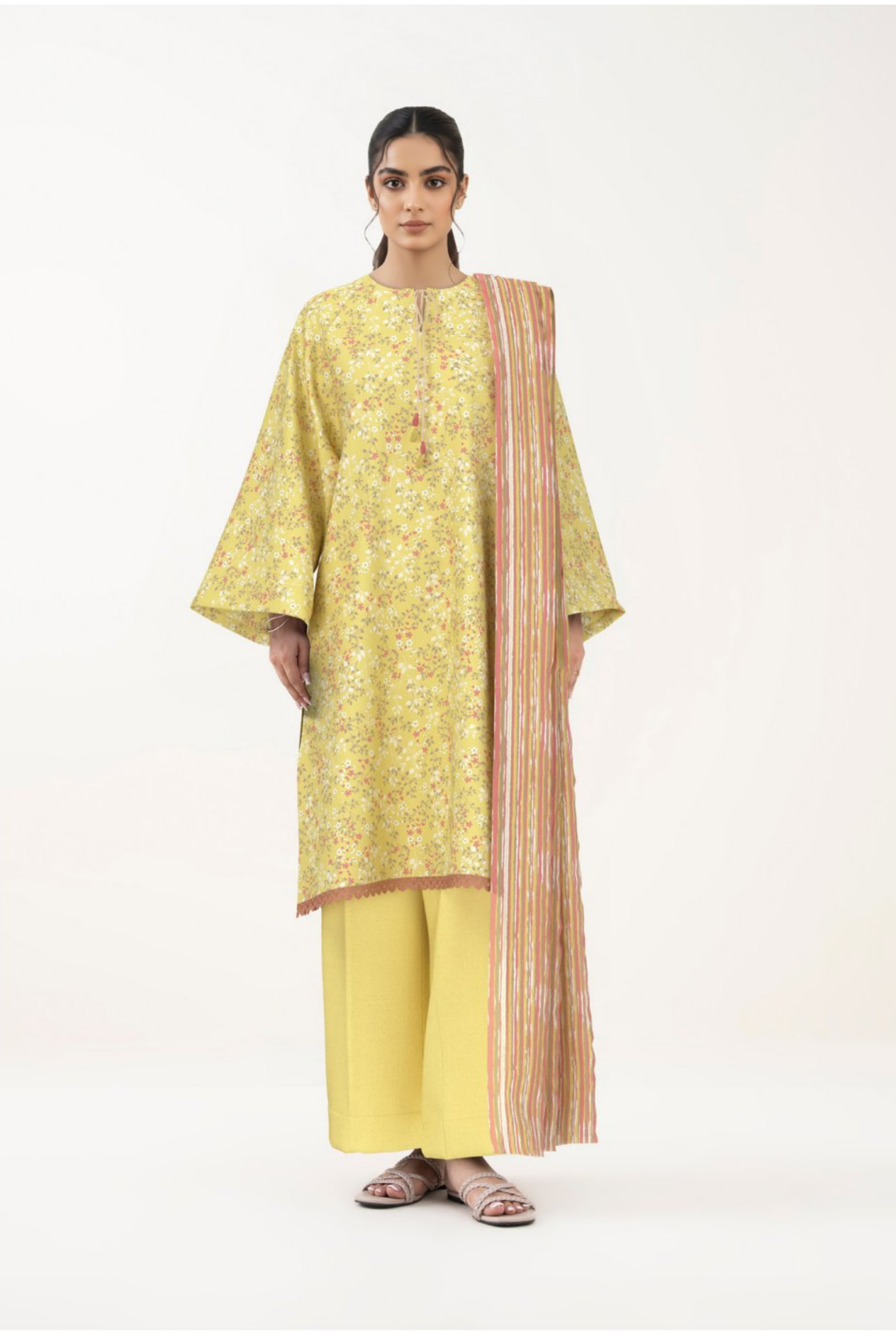 3 Pieces - Sapphire Unstitched Lemon Lawn Suit