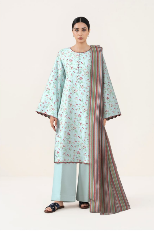 3 Pieces - Sapphire Unstitched Sky Blue Lawn Suit