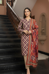 3 Pieces - Marooj Unstitched Skin Printed Khaddar Suit