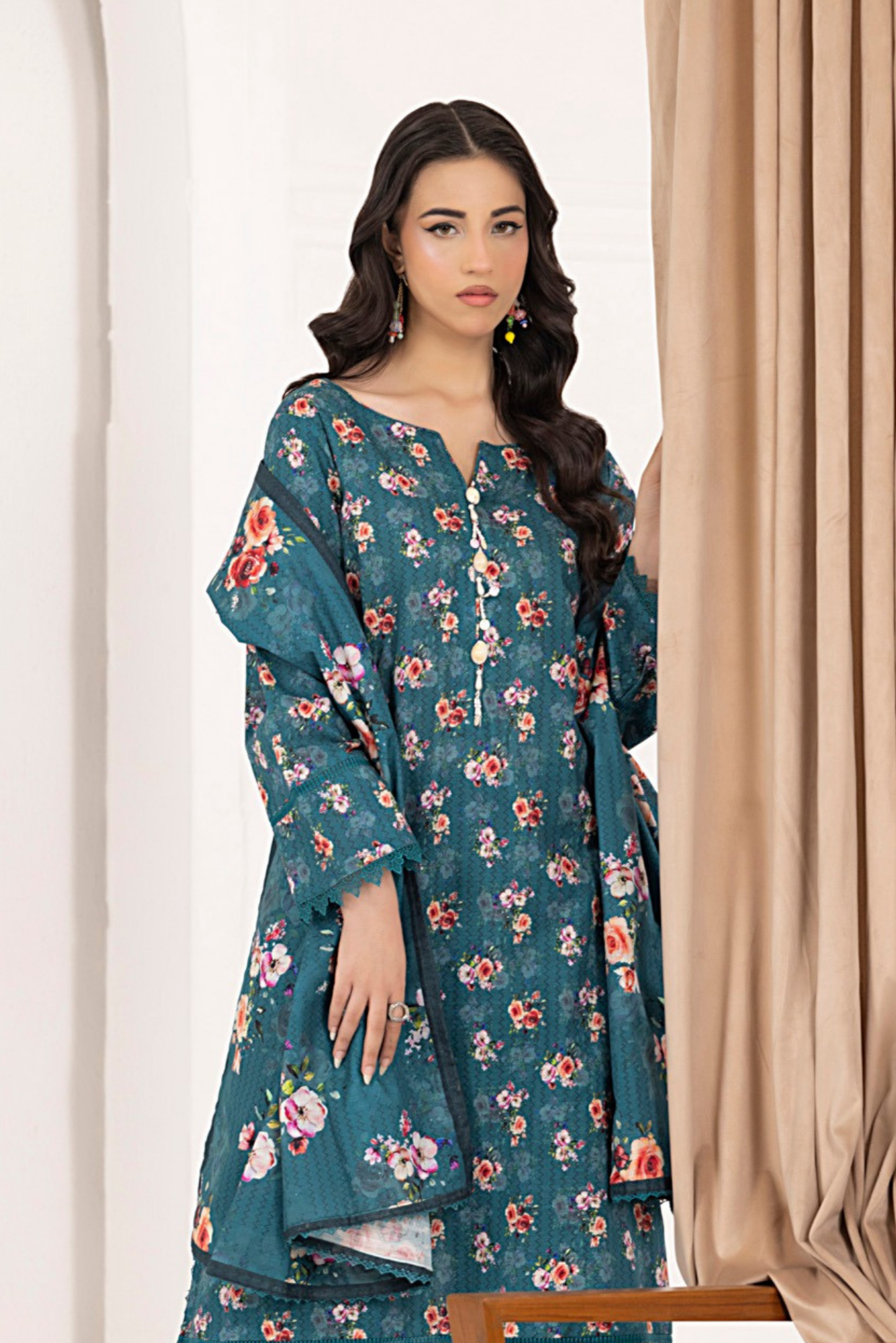3 Pieces - Regalia Unstitched Zink Printed Khaddar Suit