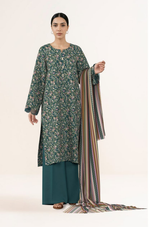 3 Pieces - Sapphire Unstitched Zink Lawn Suit
