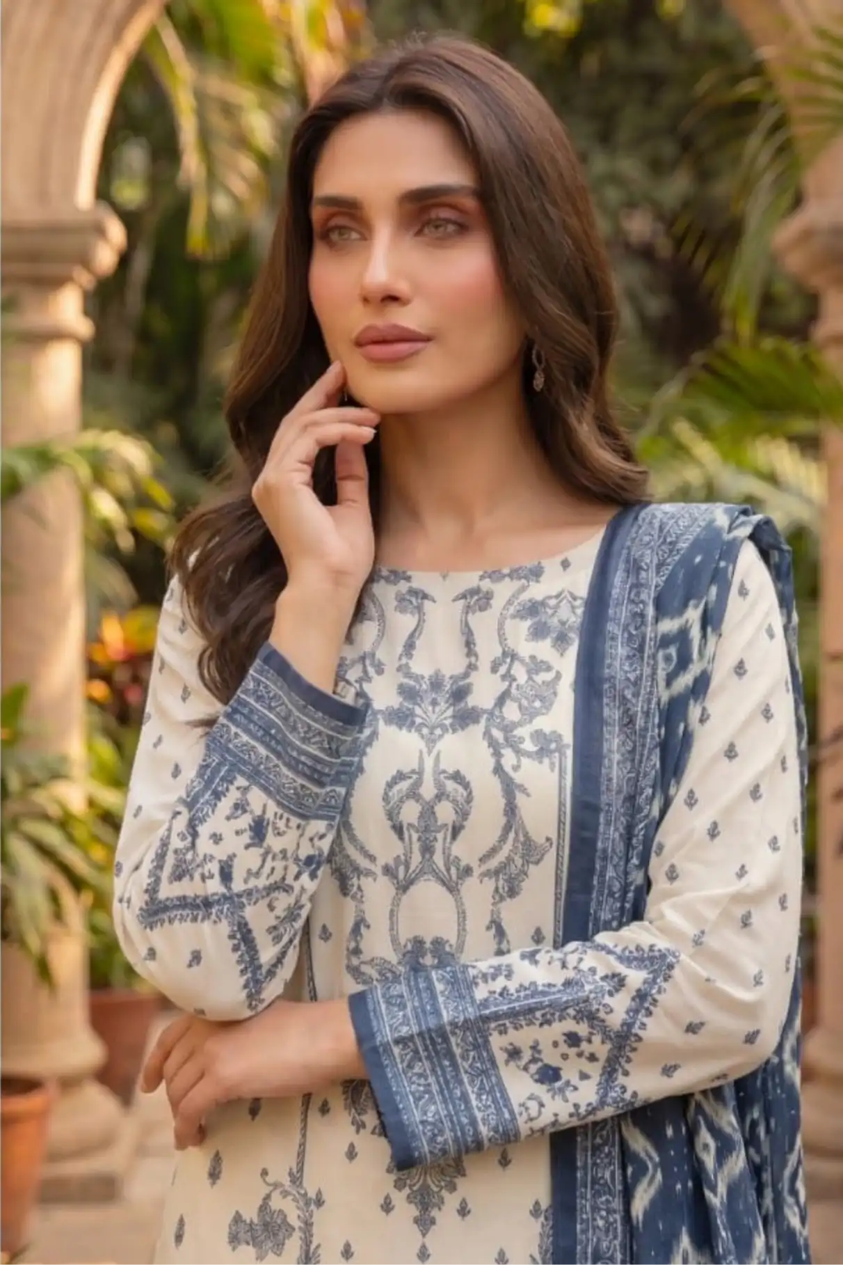 3 Pieces - Sohni Dharti Unstitched Off-White Colour Premium Print Lawn Suit