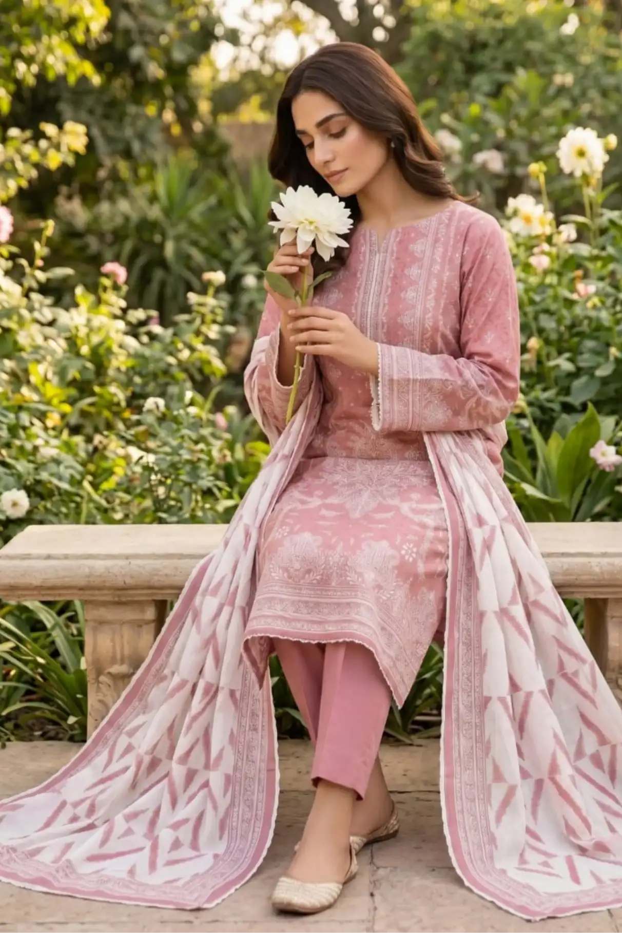 3 Pieces - Sohni Dharti Unstitched T Pink Colour Premium Print Lawn Suit  Rs.2,850.00 PKR