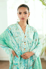 3 Pieces - Regalia Unstitched Ferozi Jscquard Cambric Suit