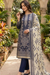 3 Pieces - Sohni Dharti Unstitched Dark Blue Colour Premium Print Lawn Suit