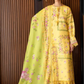 3 Pieces - NAQSH Unstitched Lemon Ladies Lawn Suit