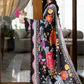 3 Pieces - NAQSH Unstitched  Black Ladies Lawn Suit