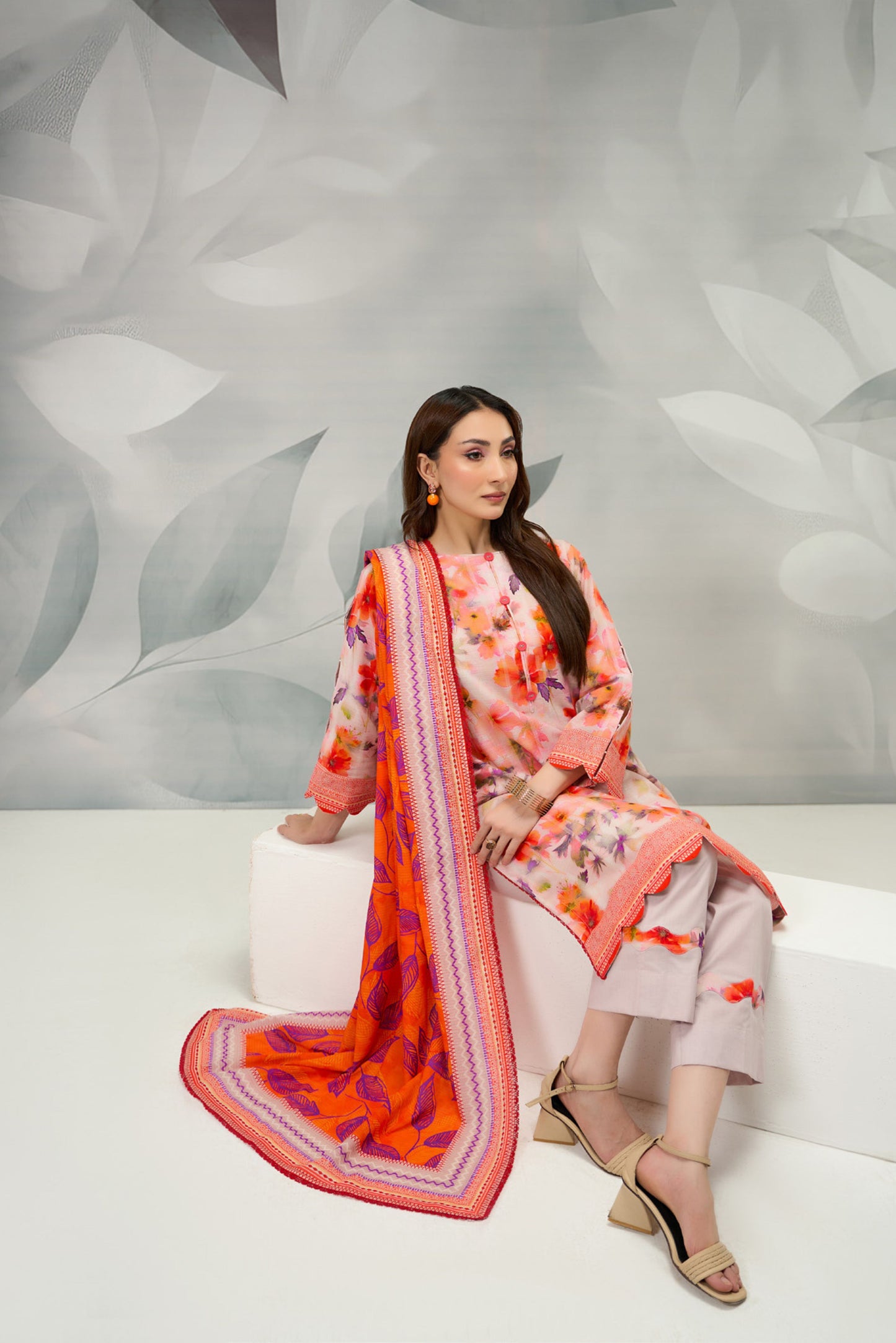 3 Pieces - Regalia Unstitched Skin Printed Khaddar Suit