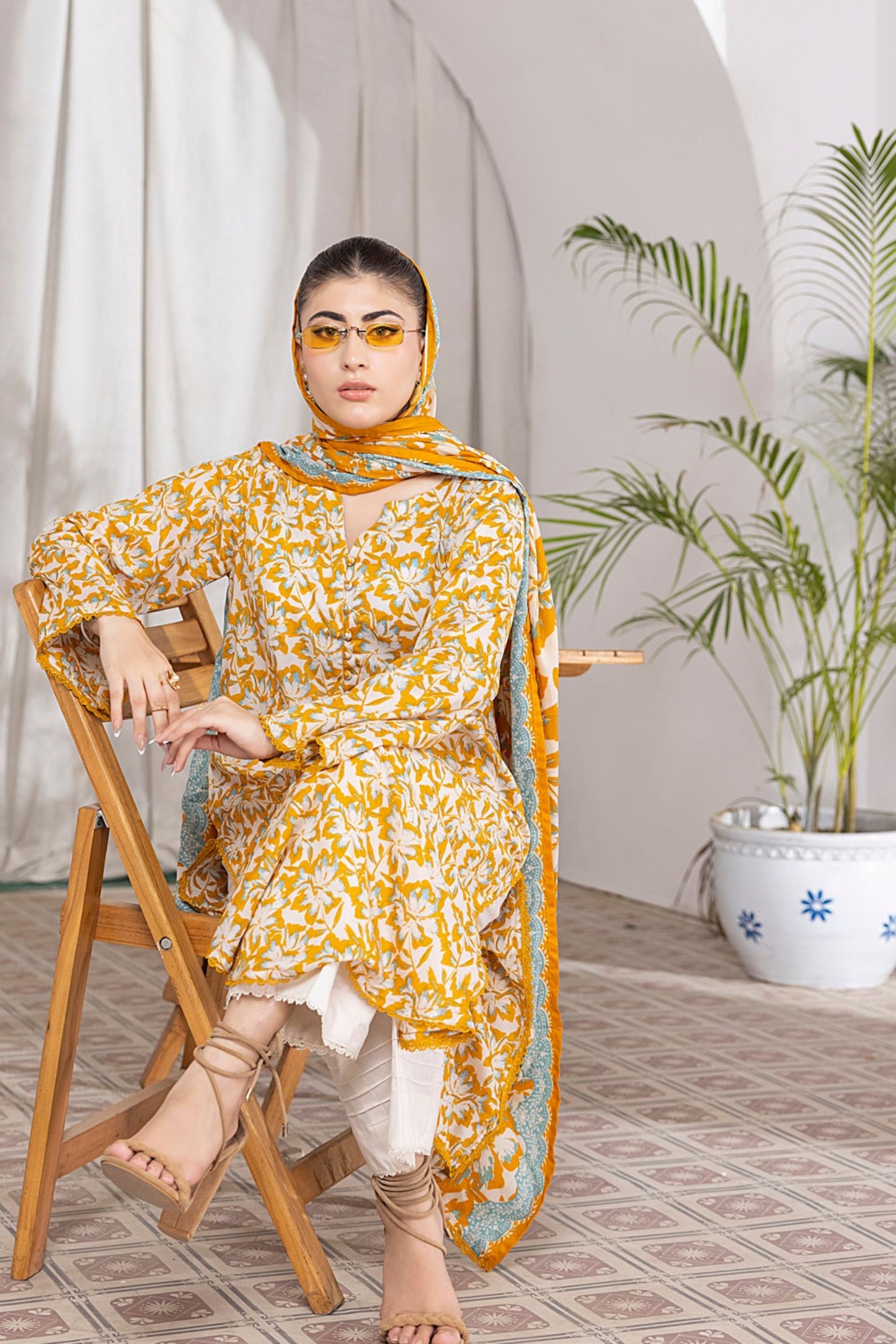 3 Pieces - Regalia Unstitched Golden Printed Lawn Suit