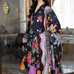 3 Pieces - NAQSH Unstitched  Black Ladies Lawn Suit