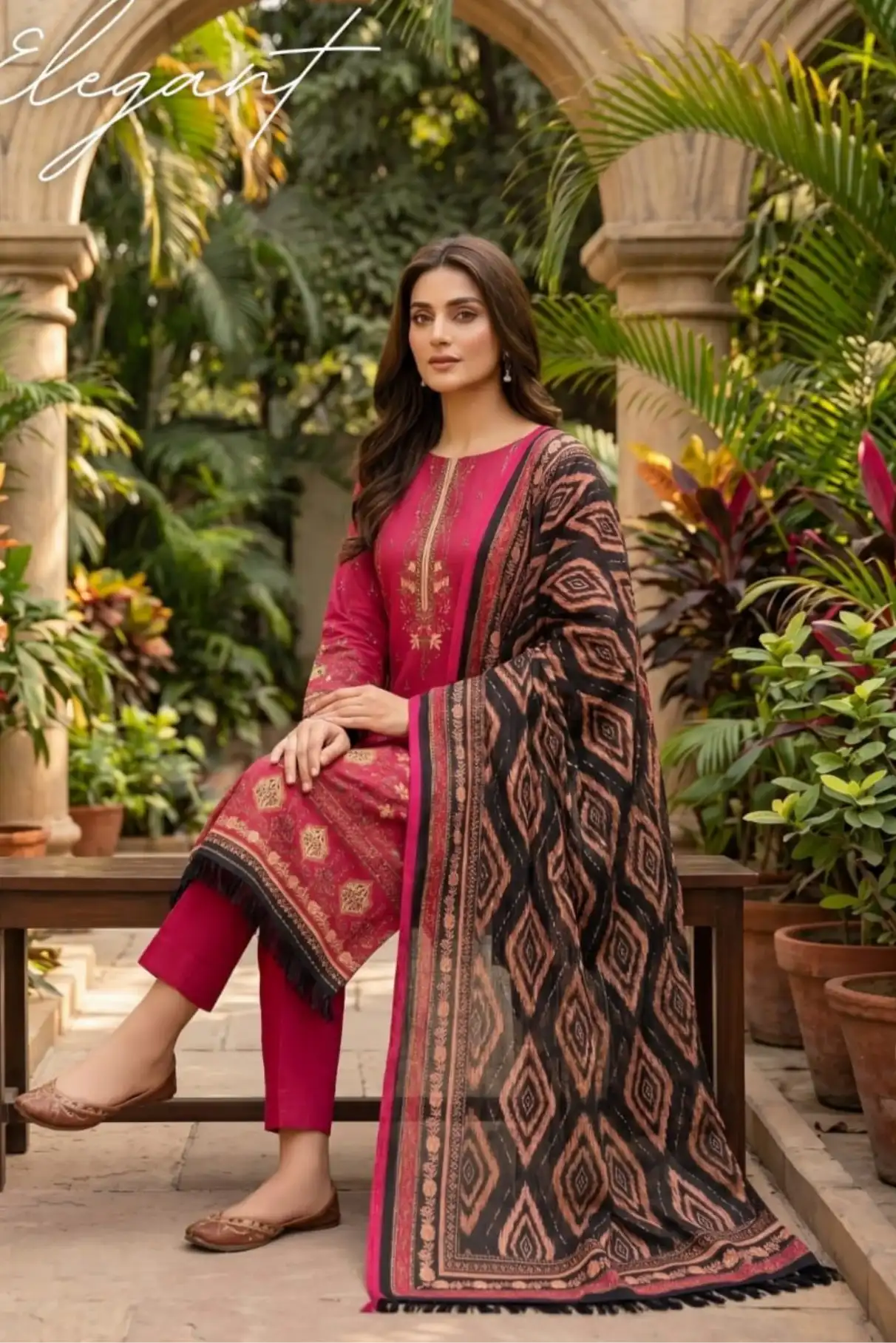 3 Pieces - Sohni Dharti Unstitched Red Colour Premium Print Lawn Suit