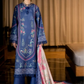 3 Pieces - NAQSH Unstitched Blue Ladies Lawn Suit