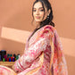 3 Pieces - Regalia Unstitched Baby Pink Fancy Zari Dupatta Printed Shirt Lawn Suit