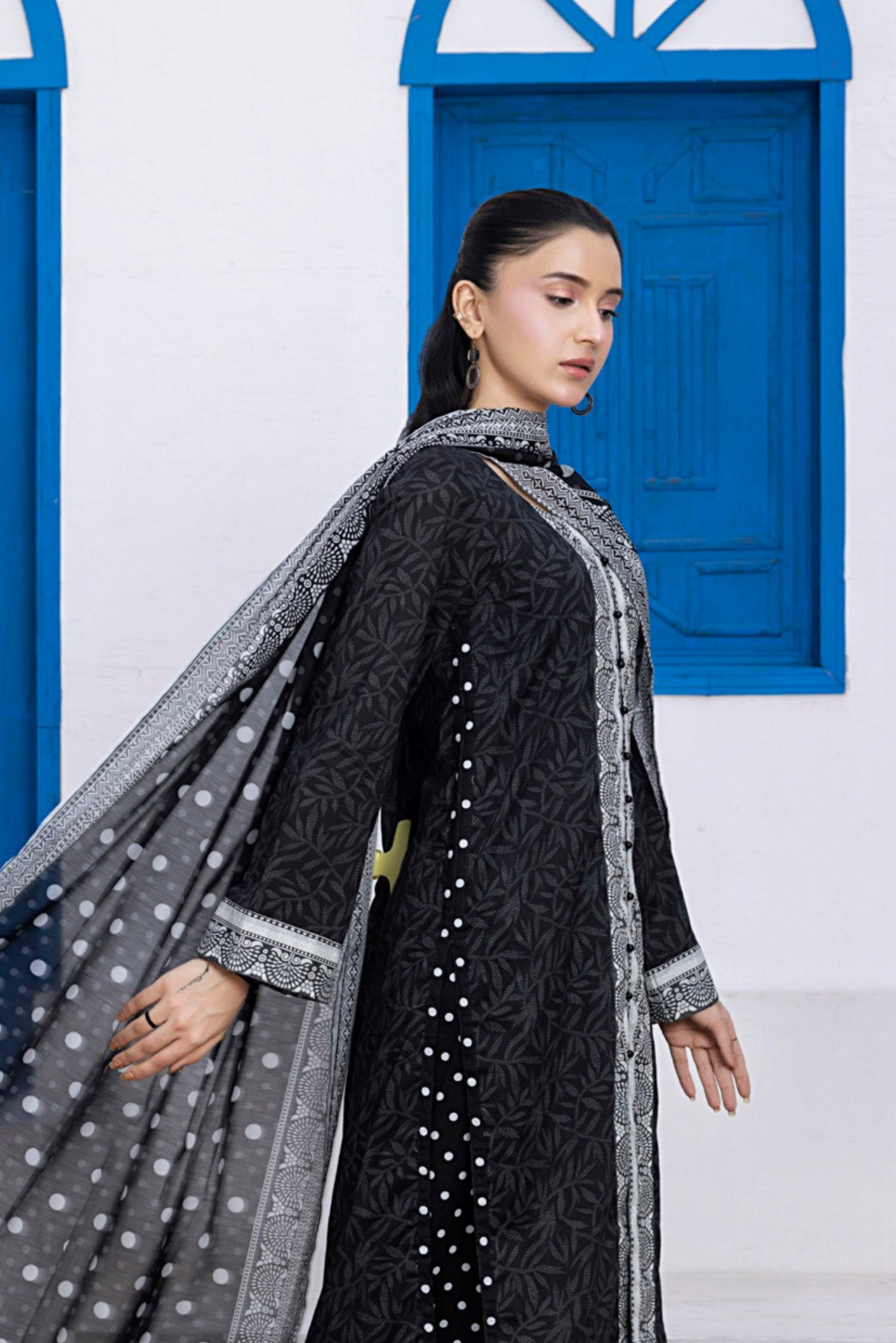 3 Pieces - Regalia Unstitched Black Printed Lawn Suit